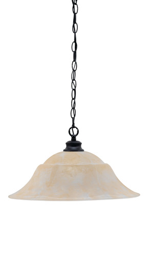 Chain Hung Pendant Shown In Matte Black Finish With 20" Amber Marble Glass (92-MB-53813)