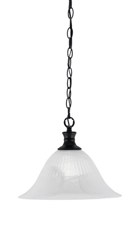 Chain Hung Pendant Shown In Matte Black Finish With 14" White Alabaster Glass (96-MB-5831)