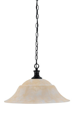 Chain Hung Pendant Shown In Matte Black Finish With 20" Amber Marble Glass (96-MB-53813)