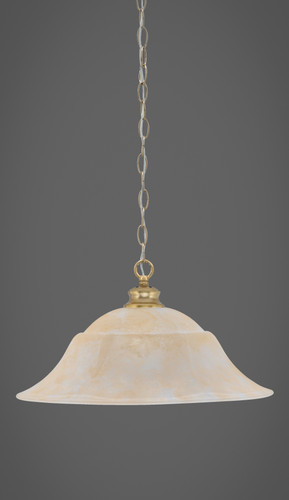 Chain Hung Pendant Shown In New Age Brass Finish With 20" Amber Marble Glass (92-NAB-53813)