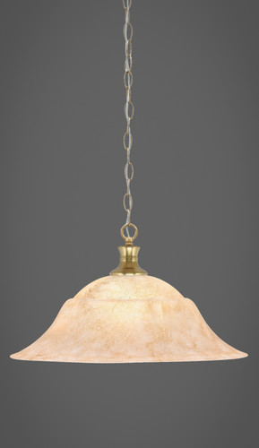 Chain Hung Pendant Shown In New Age Brass Finish With 20" Italian Marble Glass  (96-NAB-53818)