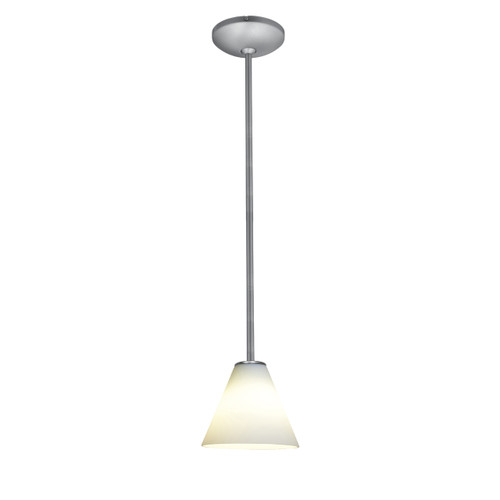 Martini Brushed Steel Pendant (28004-1R-BS/WHT)