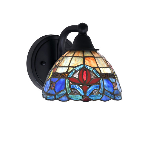 Paramount 1 Light Wall Sconce In Matte Black Finish With 7" Sierra Art Glass (3421-MB-9355)