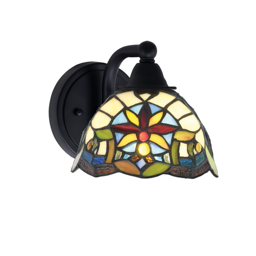 Paramount 1 Light Wall Sconce In Matte Black Finish With 7" Earth Star Art Glass  (3421-MB-9365)