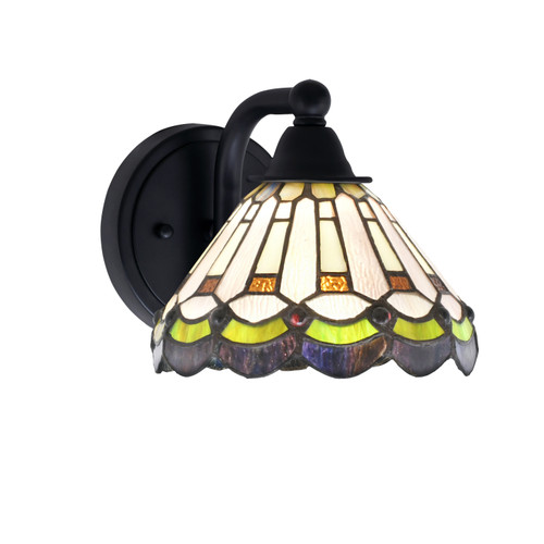 Paramount 1 Light Wall Sconce In Matte Black Finish With 7" Cyprus Art Glass (3421-MB-9395)