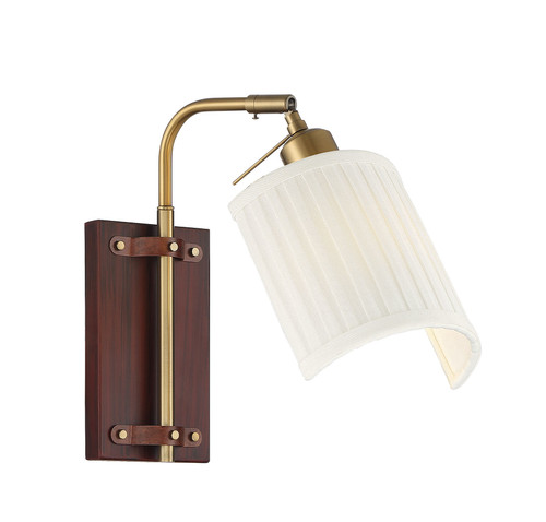 1-Light Adjustable Wall Sconce in Redwood with Natural Brass (M90068NB)