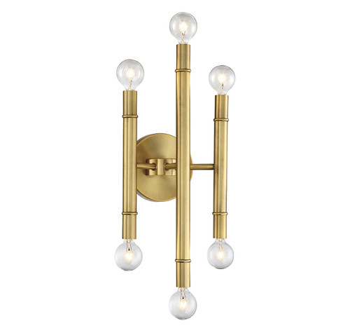 6-Light Wall Sconce in Natural Brass (M90018NB)