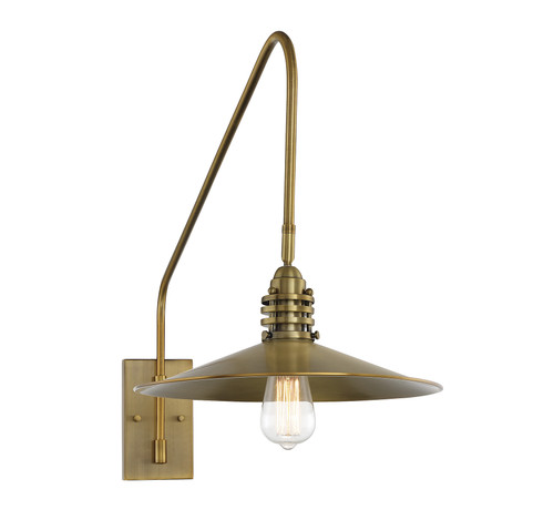 Wheaton 1-Light Adjustable Wall Sconce in Warm Brass (9-195CP-1-322)