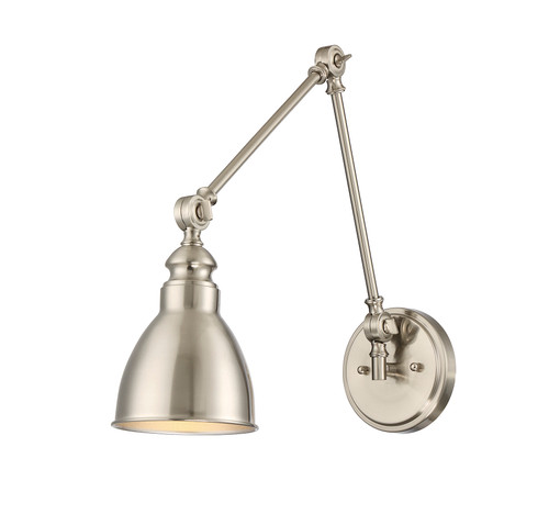 Dakota 1-Light Adjustable Wall Sconce in Satin Nickel (9-960-1-SN)