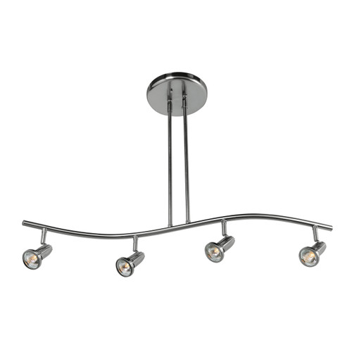 Cobra Br Steel 4 Light Adjustable LED Pendant or Semi-Flush (52206LEDDLP-BS)