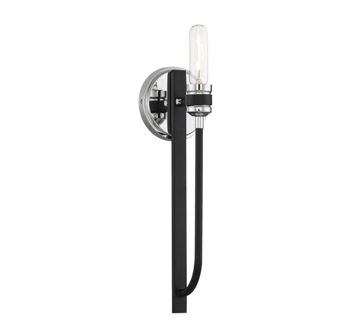 Kenyon 1-Light Wall Sconce in Kenyon Black and Chrome (9-1918-1-150)