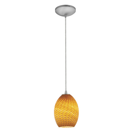 Brandy FireBird Brushed Steel LED Pendant (28023-4C-BS/AMBFB)