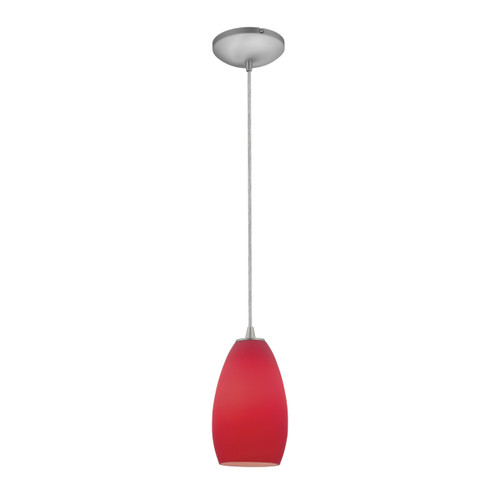 Champagne Brushed Steel Pendant (28012-1C-BS/RED)