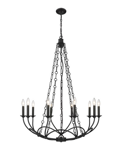 Z-Lite Arabella 10 Light Chandelier in Matte Black (3500-10MB)