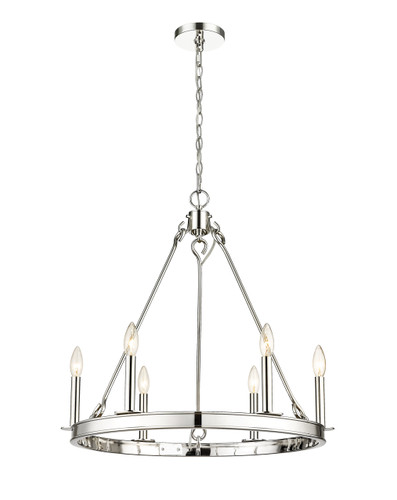 Barclay 6 Light Chandelier in Polished Nickel (482R-6PN)