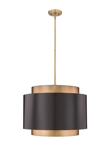Harlech 4 Light Pendant in Bronze + Rubbed Brass (739P32-BRZ-RB)