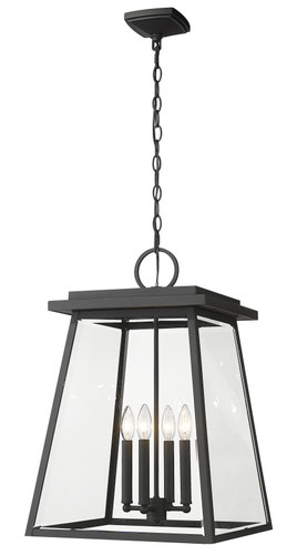 Broughton 4 Light Outdoor Chain Mount Ceiling Fixture in Black (521CHXL-BK)