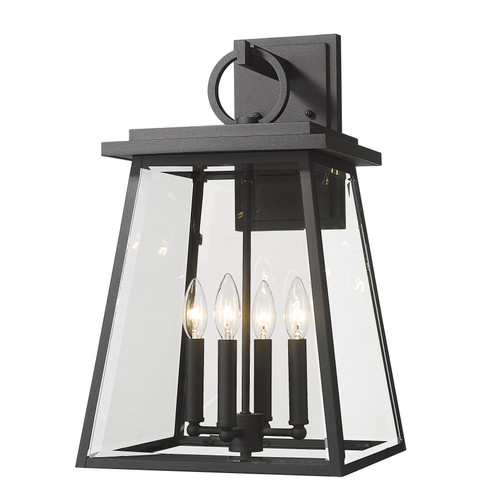 Broughton 4 Light Outdoor Wall Sconce in Black (521B-BK)
