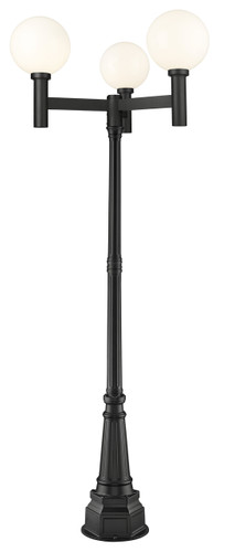 Laurent 3 Light Outdoor Post Mounted Fixture in Black (597BP3-564P-BK)