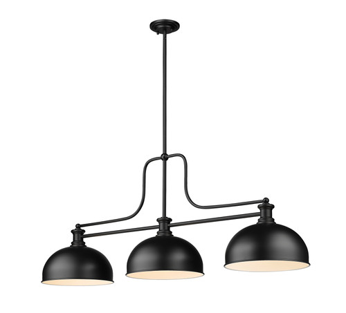 Melange 3 Light Billiard in Matte Black (725-3MB-D13MB)