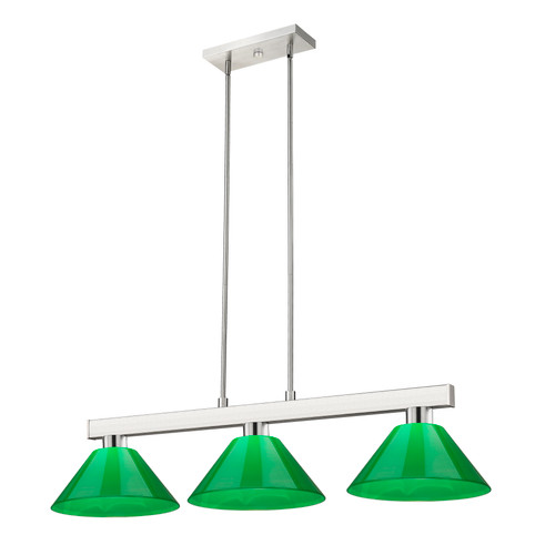 Cobalt 3 Light Billiard Light in Brushed Nickel (152BN-PGR)