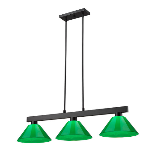 Cobalt 3 Light Billiard Light in Matte Black (152MB-PGR)