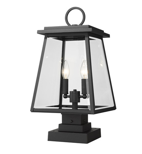 Broughton 2 Light Outdoor Pier Mounted Fixture in Black (521PHMS-SQPM-BK)