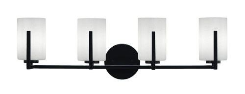 Atlas 4 Light Bath Bar In Matte Black Finish With 4" White Muslin Glass (4514-MB-310)