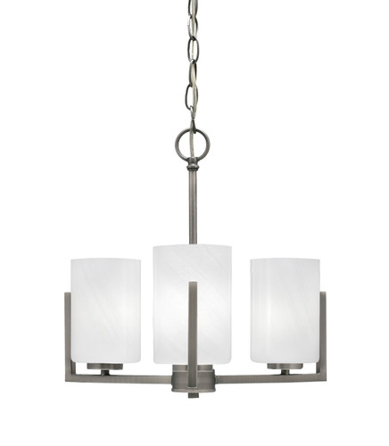 Atlas Uplight, 3 Light, Chandelier In Graphite Finish With 4" White Marble Glass (4503-GP-3001)