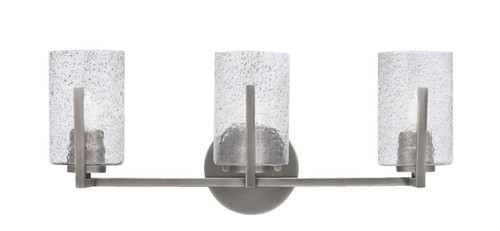 Atlas 3 Light Bath Bar In Graphite Finish With 4" Smoke Bubble Glass (4513-GP-3002)