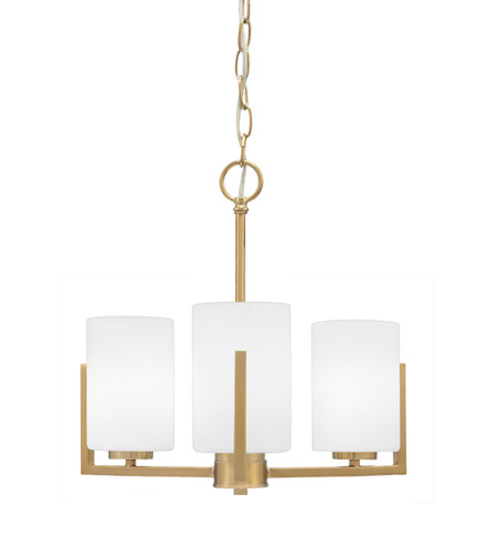Atlas Uplight, 3 Light, Chandelier In New Age Brass Finish With 4" White Muslin Glass (4503-NAB-310)