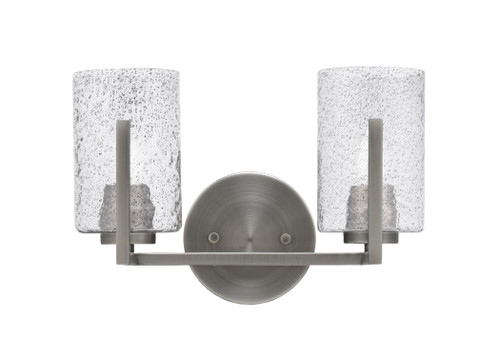 Atlas 2 Light Bath Bar In Graphite Finish With 4" Smoke Bubble Glass (4512-GP-3002)