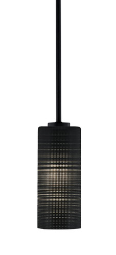 Atlas 1 Light Mini Pendant In Matte Black Finish With 4" Black Matrix Glass (4501-MB-4099)