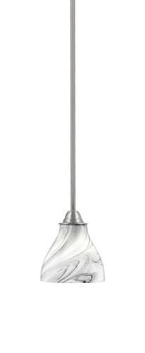 Paramount 1 Light Mini Pendant In Brushed Nickel Finish With 6.25" Onyx Swirl Glass (3401-BN-4769)