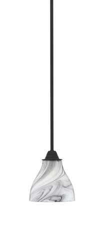 Paramount 1 Light Mini Pendant In Matte Black Finish With 6.25" Onyx Swirl Glass (3401-MB-4769)