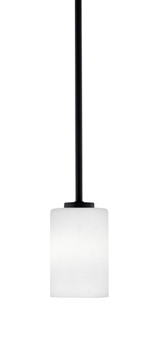 Atlas 1 Light Mini Pendant In Matte Black Finish With 4" White Muslin Glass (4501-MB-310)