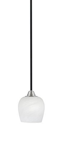 Paramount 1 Light Mini Pendant In Matte Black & Brushed Nickel Finish With 6" White Marble Glass  (3401-MBBN-4811)