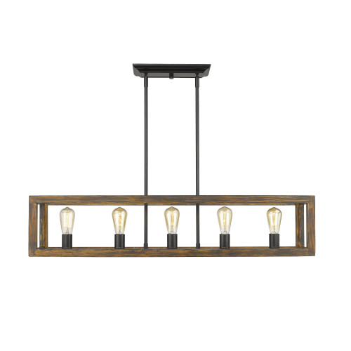 Sutton 5 Light Linear Pendant in Matte Black (0270-LP BLK)