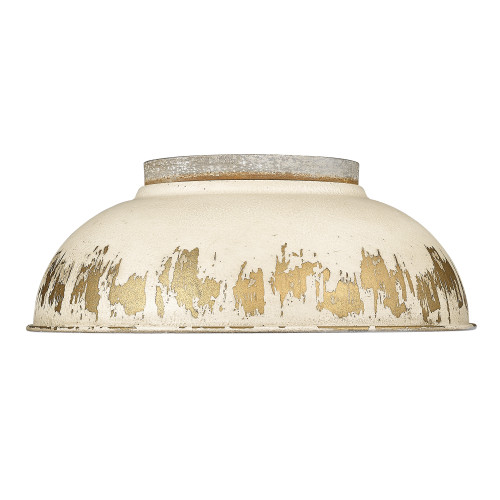 Kinsley Flush Mount in Aged Galvanized Steel with Antique Ivory Shade Shade (0865-FM AGV-AI)