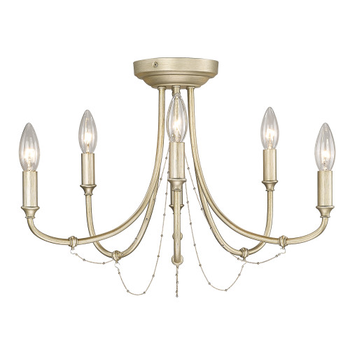 Kamila 6 Light Semi-Flush in White Gold (8322-6SF WG)