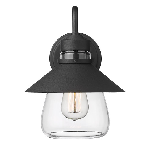 Demi 1 Light Wall Sconce - Outdoor in Natural Black with Clear Glass Shade (1099-OWS NB-CLR)