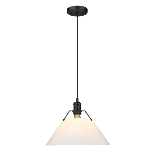 Orwell BLK Large Pendant in Matte Black with Opal Glass Shade (3306-L BLK-OP)