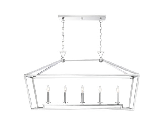 Townsend 5-Light Linear Chandelier in Polished Nickel (1-424-5-109)