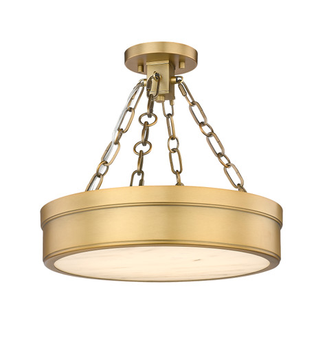 Anders 1 Light Semi Flush Mount in Rubbed Brass (1944SF15-RB-LED)