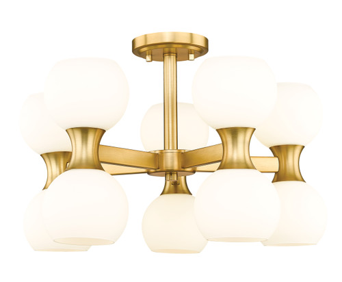 Artemis 10 Light Semi Flush in Modern Gold (494-10SF-MGLD)