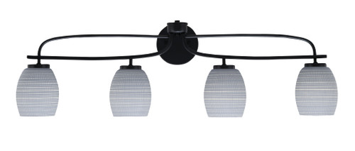 Cavella 4 Light Bath Bar Shown In Matte Black Finish With 5" Gray Matrix Glass (3914-MB-4022)