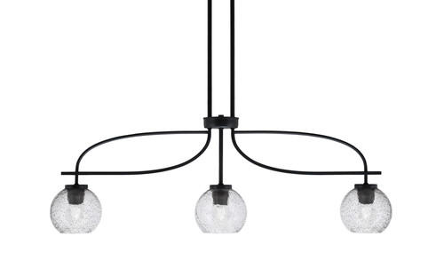 Cavella 3 Light Island Light Shown In Matte Black Finish With 5.75" Smoke Bubble Glass (3936-MB-4102)