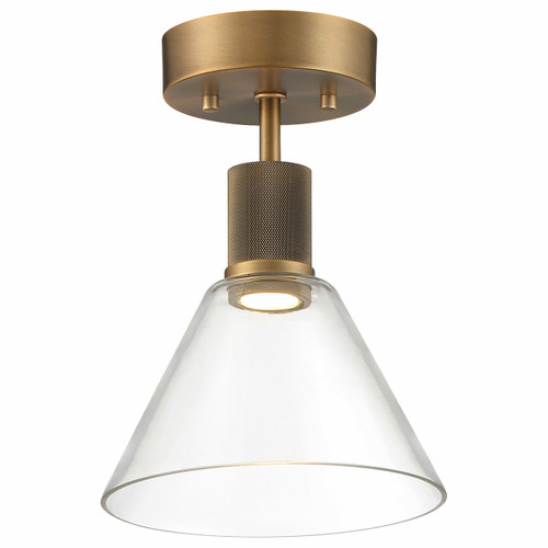 Port Nine Martini Ant Brushed Brass Martini LED Semi-Flush (63146LEDD-ABB/CLR)