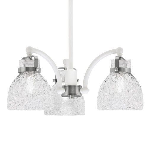 Easton Downlight, 3 Light, Chandelier Shown In White & Brushed Nickel Finish With 6" Smoke Bubble Glass (1943-WHBN-4119)