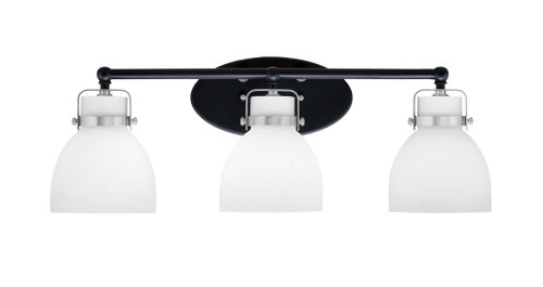 Easton 3 Light Bath Bar Shown In Matte Black & Brushed Nickel Finish With 6" White Muslin Glass (1933-MBBN-4111)